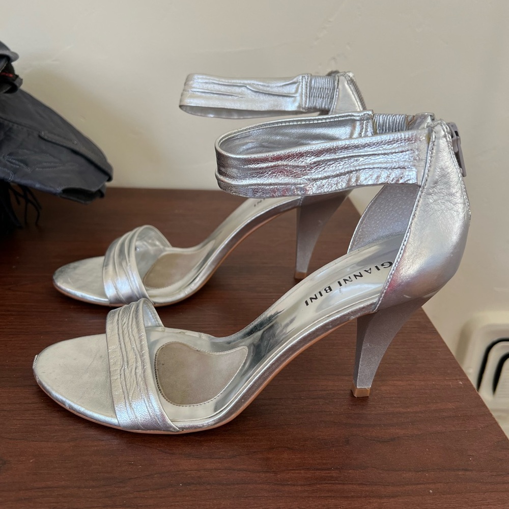 Gianni Bini Metallic Silver Heels